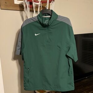 Nike Dri-FIT Green and Gray Quarter-Zip